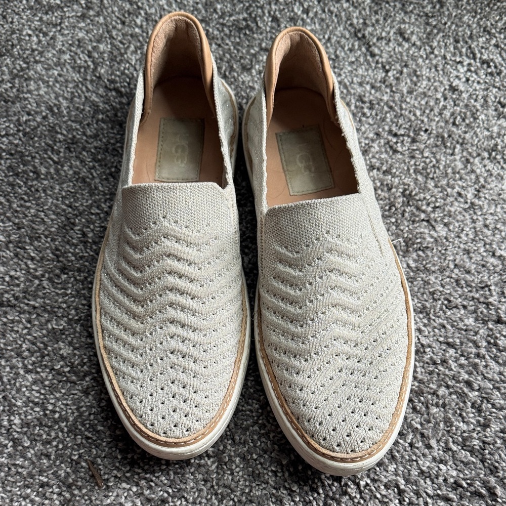 UGG Light Gray Knit Slip-On Shoes